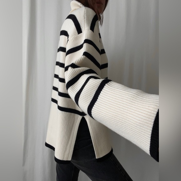 SYLVIE STRIPED SWEATER π β In Cream - Picture 3 of 10
